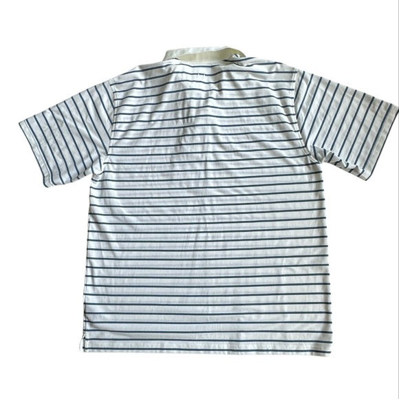 Greg Norman Grumpy Golf Shirt Play Dry White W/Blue Black Stripes XXL Tags/Flaw - Picture 3 of 12
